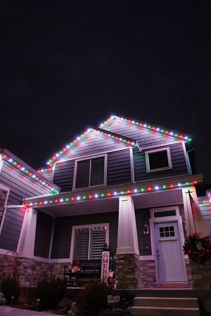 A residential property with holiday lighting systems